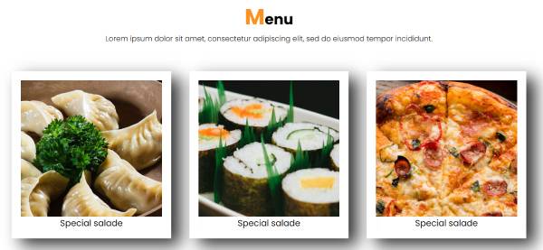 menu restaurant